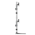 StarTech.com Desktop Quad Monitor Stand - Ergonomic VESA 4 Monitor Arm (2x2) up to 32" (17.6lb/8kg) - Free Standing Articulating Universal Pole Mount - Height Adjustable/Tilt/Swivel/Rotate - Silver