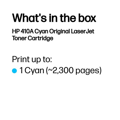 HP 410A Cyan Original LaserJet Toner Cartridge