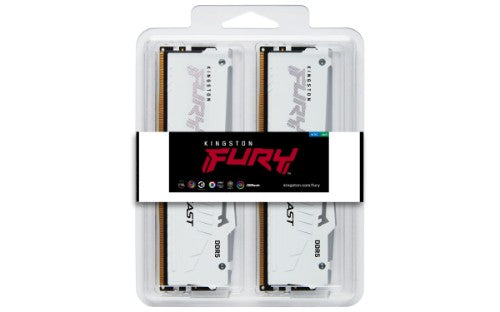 Kingston Technology FURY Beast 32GB 6000MT/s DDR5 CL36 DIMM (Kit of 2) White RGB EXPO