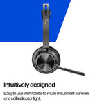 HP Poly Voyager Focus 2 USB-C-C Headset +USB-C/A Adapter