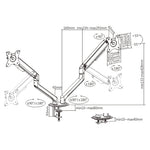 Brateck Counterbalance Monitor Arm 81.3 cm (32") Graphite Desk