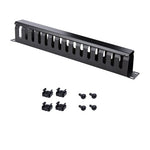 StarTech.com Horizontal 1U Server Rack Cable Management Finger Duct w/ Cover - 19" Network Rack Wire Duct Raceway Panel - Slotted Wire Duct