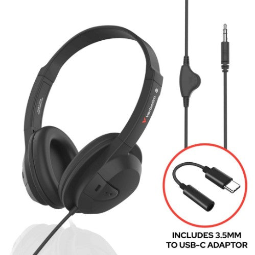 Verbatim PureSound Headphones with Volume Control Wired Head-band Music/Everyday Black