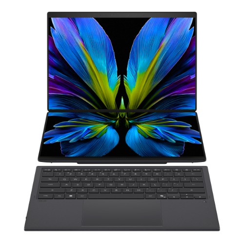ASUS Zenbook Duo UX8407AA-SN999W Copilot+ PC Intel Core Ultra X7 358H Hybrid (2-in-1) 35.6 cm (14") Touchscreen 3K 32 GB LPDDR5x-SDRAM 1 TB SSD Wi-Fi 7 (802.11be) Windows 11 Home Grey