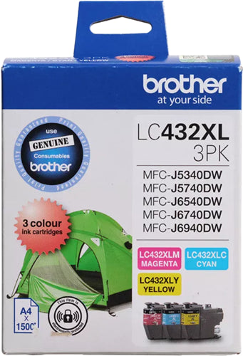 Brother LC432XL3PKS ink cartridge 3 pc(s) Original High (XL) Yield Cyan, Magenta, Yellow