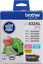 Brother LC432XL3PKS ink cartridge 3 pc(s) Original High (XL) Yield Cyan, Magenta, Yellow