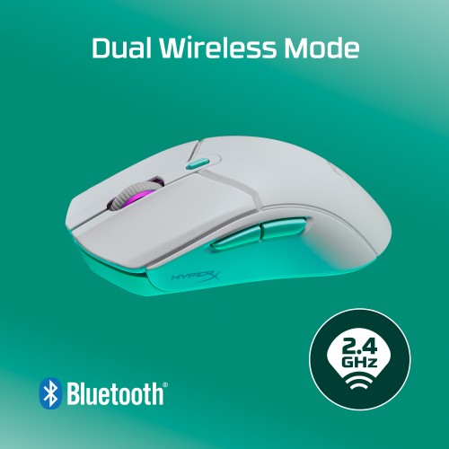HyperX Pulsefire Haste 2 Core Wls - Gaming Mouse (Wht/Grn/Pur)