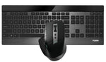 Rapoo 9900M keyboard Mouse included Universal RF Wireless + Bluetooth QWERTY English Black