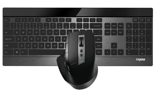 Rapoo 9900M keyboard Mouse included Universal RF Wireless + Bluetooth QWERTY English Black