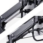 StarTech.com Desk Mount Triple Monitor Arm with Crossbar For Up To Three 27in Screens, VESA 75x75/100x100, Tool-Less Arm Adjustments, C-Clamp/Grommet, Spring-Assisted Arm