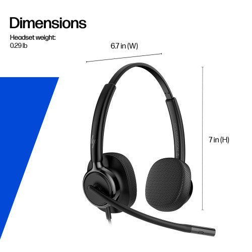 HP Poly Mission 425 Stereo USB Wired Headset Classic