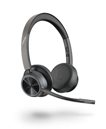 HP Poly Voyager 4320 UC Stereo USB-A Headset +BT700 USB-A Adapter +Charging Stand