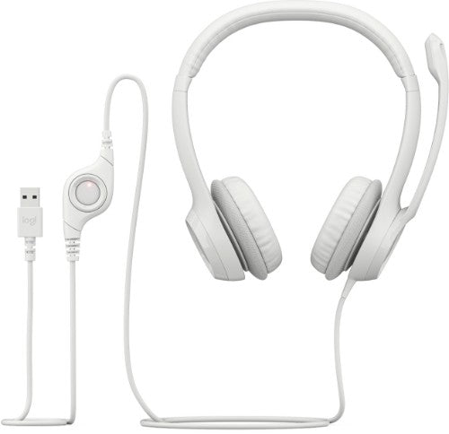 Logitech 981-001287 headphones/headset Wired Head-band Office/Call center USB Type-A White