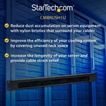 StarTech.com 1U High-density Brush Strip Cable Management Panel, Sturdy Steel Horizontal Data Centre Cable Organizer