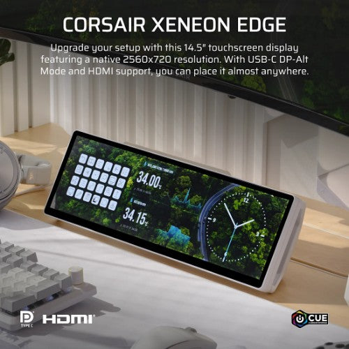 Corsair XENEON EDGE computer monitor 36.8 cm (14.5") 2560 x 720 pixels LCD Touchscreen White