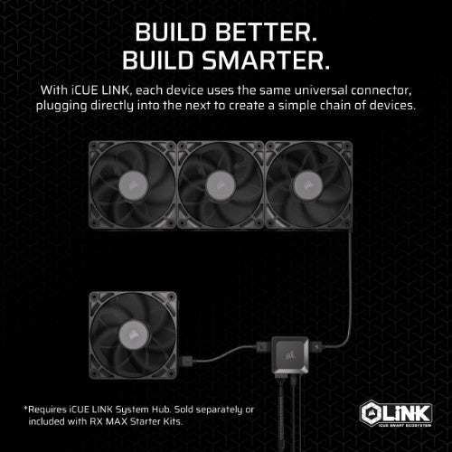 Corsair iCUE LINK RX140 MAX Computer case Fan 14 cm Black 1 pc(s)