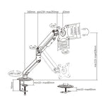 Brateck Counterbalance Monitor Arm 81.3 cm (32") Grey Desk