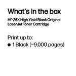 HP 26X High Yield Black Original LaserJet Toner Cartridge