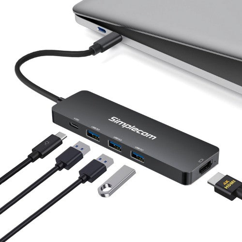 Simplecom CH545 laptop dock/port replicator Wired USB 3.2 Gen 1 (3.1 Gen 1) Type-C Black