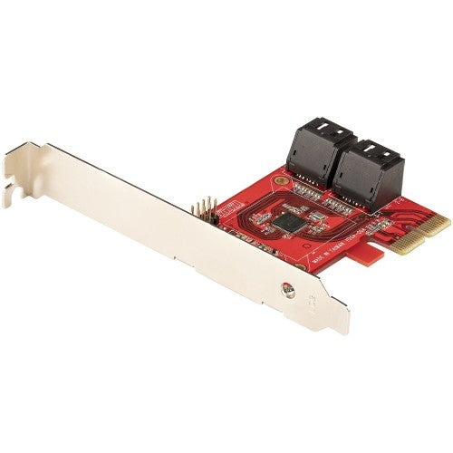 StarTech.com SATA PCIe Card - 4 Port PCIe SATA Expansion Card - 6Gbps - Low Profile Bracket - Stacked SATA Connectors - ASM1164 Non-Raid - PCI Express to SATA Converter