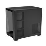 ASUS A32 Black ATX dual-chamber case with panoramic design supporting up to 420mm graphics cards in length 360mm radiators and CPU air coolers up to 165mm in height
