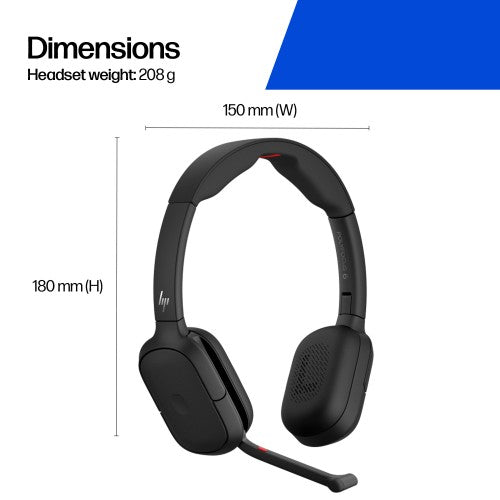 HP Poly Focus 625 Fold Stereo Bluetooth Headset