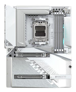 GIGABYTE X870 AORUS STEALTH ICE Motherboard - Supports AMD Ryzen 9000 CPUs, 16+2+2 Phases Digital VRM, up to 8200Hz DDR5 (OC), 2xPCIe 5.0 + 2xPCIe 4.0, Wi-Fi 7, 5 GbE LAN, USB 4