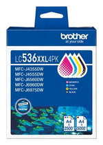 Brother LC536XXL4PK ink cartridge 4 pc(s) Original Extra (Super) High Yield Black, Cyan, Magenta, Yellow
