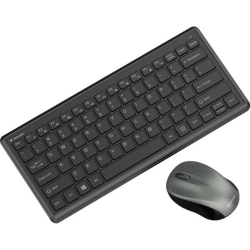 Verbatim Compact Wireless & Mouse- PCR keyboard Mouse included Universal RF Wireless QWERTY Black