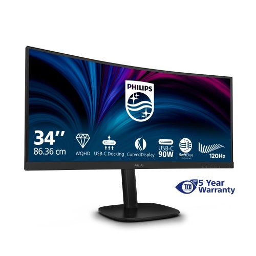Philips 3000 series 34B2U3600C/75 computer monitor 86.4 cm (34") 3440 x 1440 pixels Wide Quad HD LCD Black