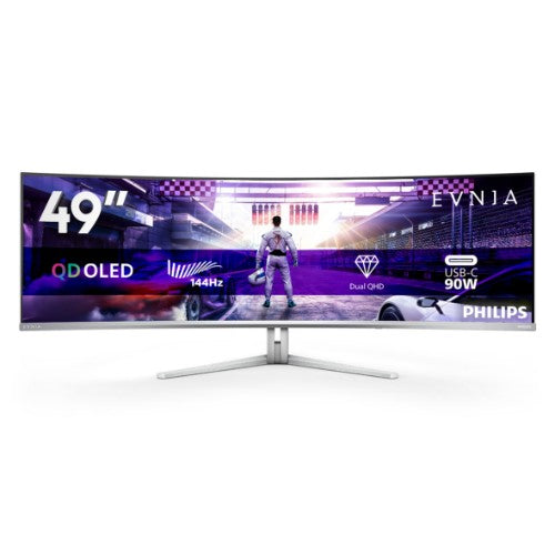 Philips Evnia 8000 49M2C8900L/75 computer monitor 124.5 cm (49") 5120 x 1440 pixels Dual QHD QD-OLED White