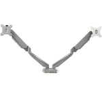 StarTech.com Desk Mount Dual Monitor Arm with USB & Audio, Desk Clamp VESA Mount for up to 32" (17.6lb/8kg) Displays, Ergonomic Full Motion Dual Monitor Arm - Silver