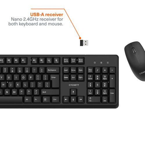 Cygnett Essentials Wireless Keyboard & Mouse Combo
