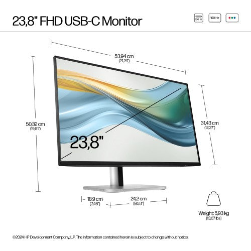 HP Series 5 Pro 23.8 inch FHD USB-C Monitor - 524pu