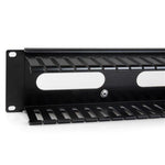 StarTech.com Horizontal 2U Server Rack Cable Management Finger Duct w/ Cover - 19" Network Rack Wire Duct Raceway Panel - Slotted Wire Duct
