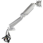 StarTech.com Desk Mount Dual Monitor Arm with USB & Audio, Desk Clamp VESA Mount for up to 32" (17.6lb/8kg) Displays, Ergonomic Full Motion Dual Monitor Arm - Silver