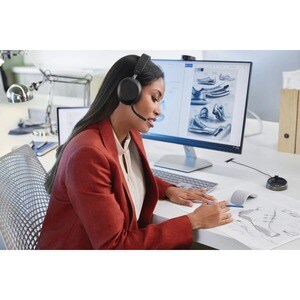 Jabra Evolve2 75 - USB-A MS Teams with Desk Stand - Black