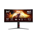 AOC G4 CU34G4 computer monitor 86.4 cm (34") 3440 x 1440 pixels Wide Quad HD LED Black, Red