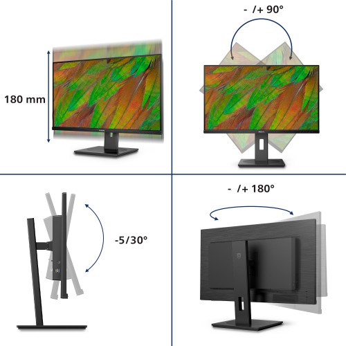 Philips 3000 series 32B1U3900/75 computer monitor 80 cm (31.5") 3840 x 2160 pixels 4K Ultra HD LCD Black
