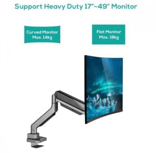 MBeat ACA-HMA-SGS01Y monitor mount / stand 124.5 cm (49") Grey, Metallic Desk