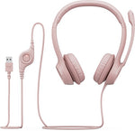 Logitech 981-001282 headphones/headset Wired Head-band Office/Call center USB Type-A Rose