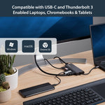 StarTech.com USB C Multiport Adapter - USB-C Travel Dock to 4K HDMI, 3x USB 3.0 Hub, SD/SDHC, GbE, 60W PD 3.0 Pass-Through - USB Type-C/Thunderbolt 3 - Replaces DKT30CSDHPD