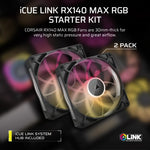 Corsair iCUE LINK RX140 MAX RGB Computer case Fan 14 cm Black 2 pc(s)