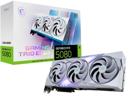 MSI GAMING GEFORCE RTX 5080 16G TRIO OC WHITE graphics card NVIDIA 16 GB GDDR7