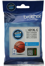 Brother LC431XLC XL CYAN INK ink cartridge 1 pc(s) Original Black