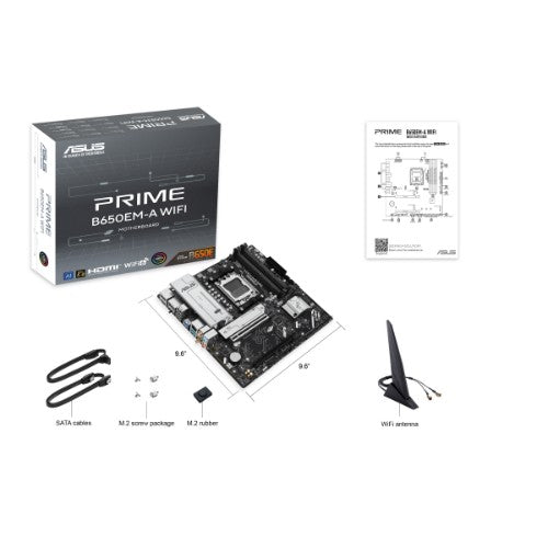 ASUS PRIME B650EM-A WIFI motherboard AMD B650 Socket AM5 micro ATX