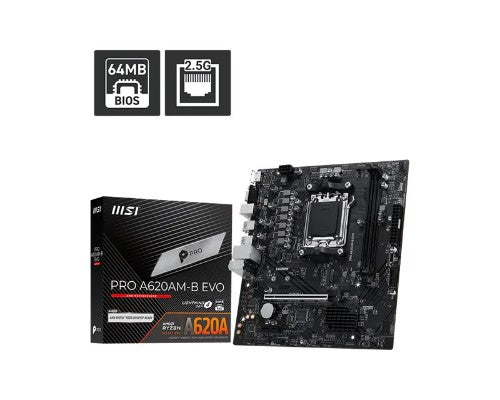 MSI PRO A620AM-B EVO motherboard AMD A620A Socket AM5 ATX