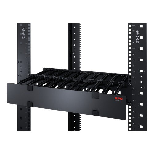 APC NetShelter Cable Management, Horizontal Cable Manager, 2U, Single Side with Cover, Black, 482.6 x 88.9 x 165.1 mm