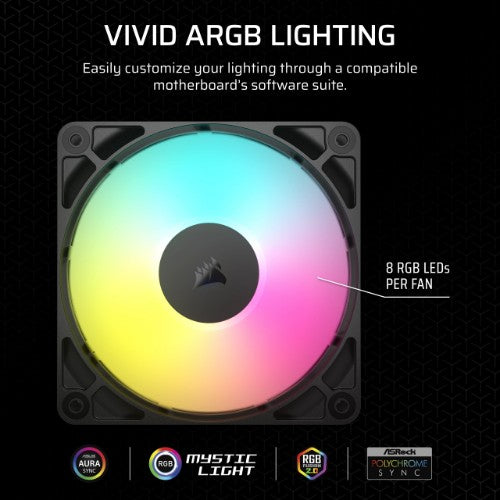 Corsair RS120 ARGB Computer case Fan 12 cm Black 3 pc(s)