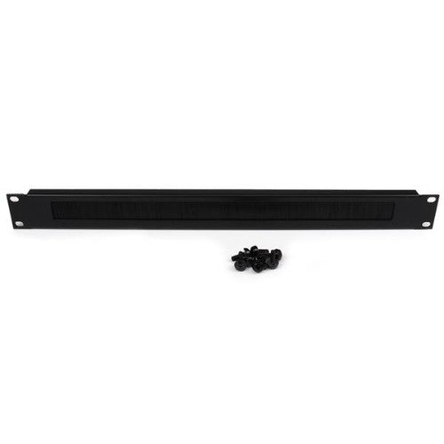 StarTech.com 1U High-density Brush Strip Cable Management Panel, Sturdy Steel Horizontal Data Centre Cable Organizer